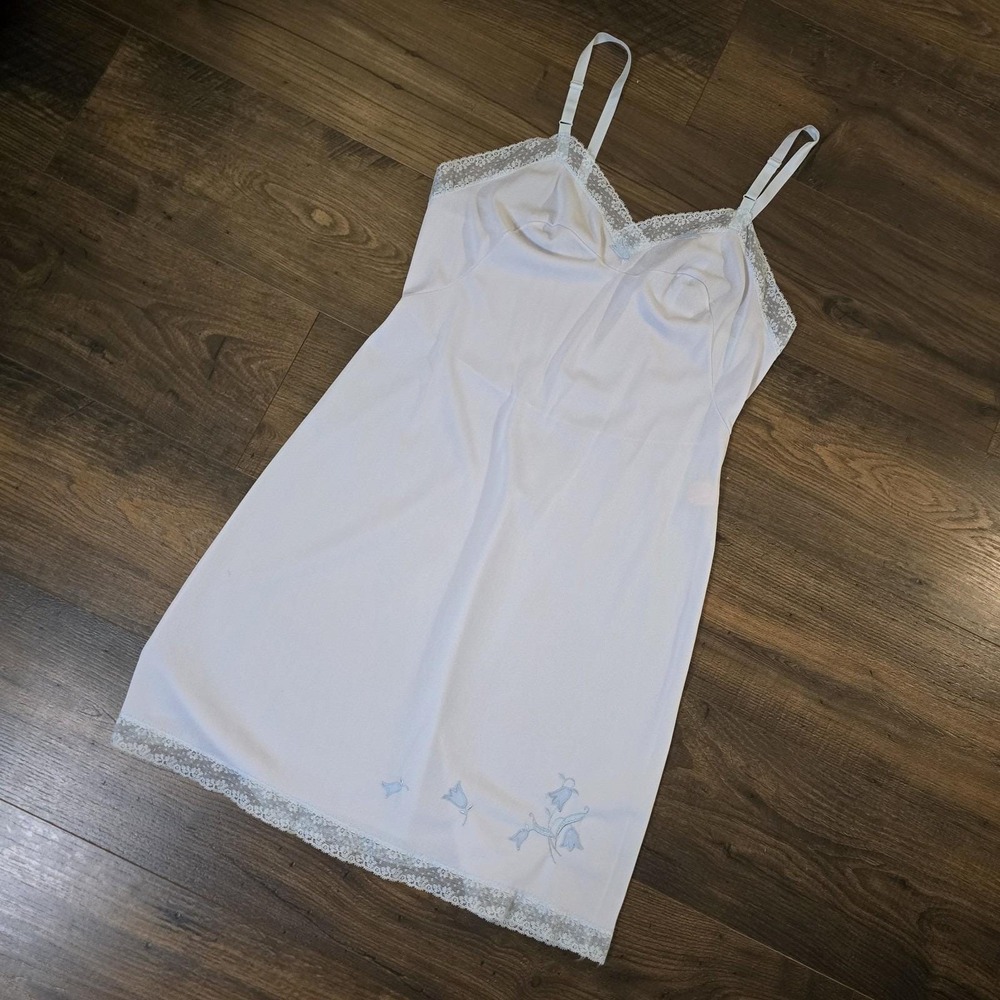 Vintage Sears Nightgown Size 38โ Sheer Baby Blue Tricot Chiffon Lace 50s 60s